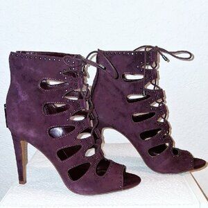 BCBGeneration Deep Purple Lace-Up Heels